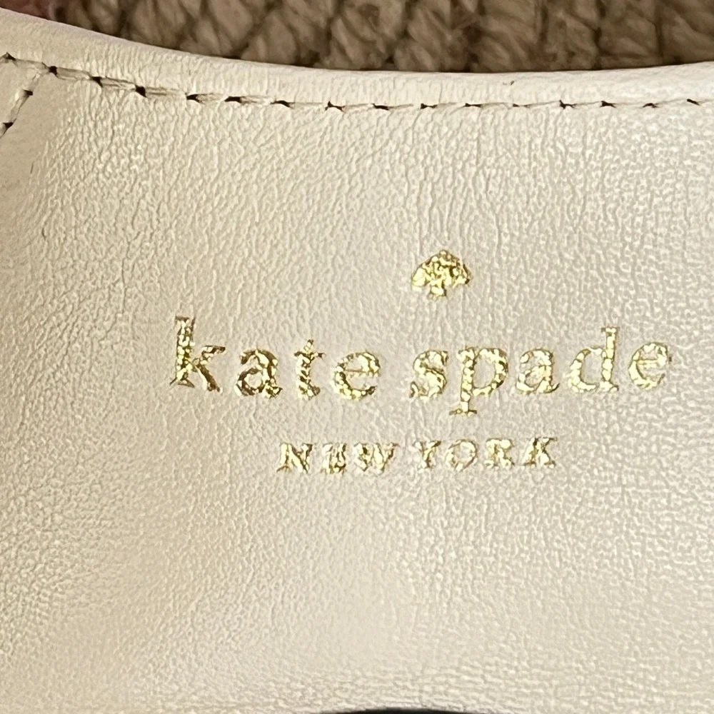 Kate Spade Garden Espadrille Flats Womens Bare Black Leather Resort Parisian‎